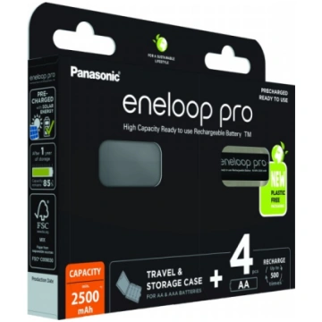 PANASONIC Eneloop PRO batteries. AA 2500 mAh 4-pac