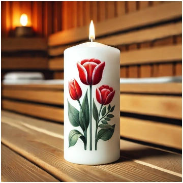 Dekoratīvā svece “Tulpes” - Pavasara svaigums un h