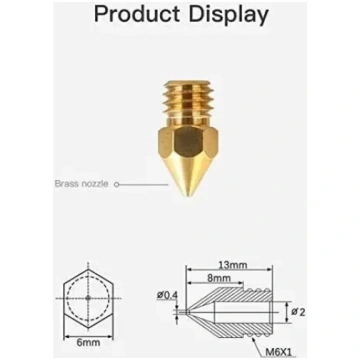 MK8 nozzle in smooth brass 1.75 mm filaments, comp
