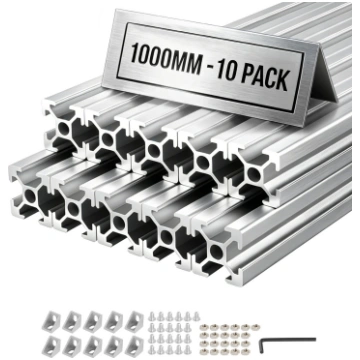 VEVOR 10x 2020 T-veida alumīnija profils 1000 mm,