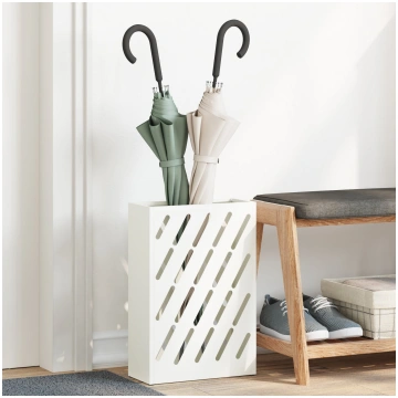 Vidaxl Statīvs Lietussarga Balts Metāls Kompakts W