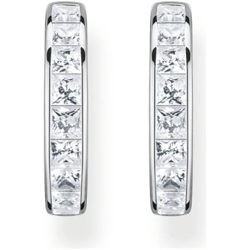 Thomas Sabo - Hoop Earrings With White Stones Pavé