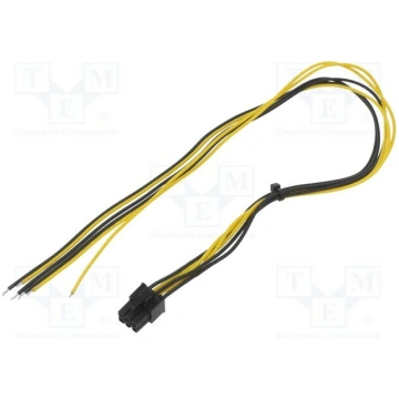 Cable: mains; PCIe 6pin female,cables; 0.45m | AK-