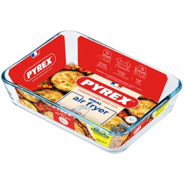 Stikla trauks Pyrex Air Fryer, caurspīdīga krās., 