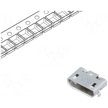 Socket | USB B micro | on PCBs | SMT | PIN: 5 | ho