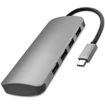 Qoltec USB-C 3.1 5-in-1 Hub Adapter | 4x USB 3.0 |