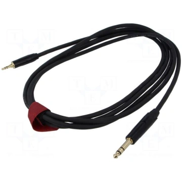 Cable | Jack 3.5mm plug,Jack 6,3mm plug | 3m | bla
