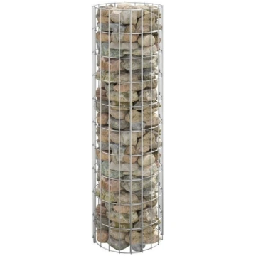 vidaXL gabions, augstā puķu kaste, apaļa, cinkots 