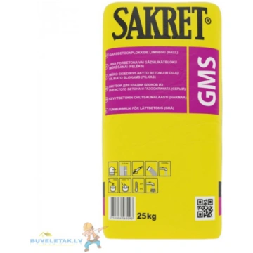 Sakret GMS/W (baltā) bloku līme 25kg. SPEC.CENA 10
