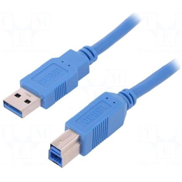 Cable | USB 3.0 | USB A plug,USB B plug | 2m | blu