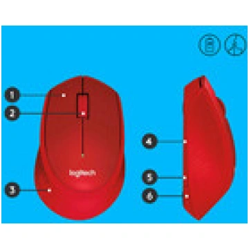 LOGITECH M330 Silent Plus Red - 2.4GHZ - EMEA