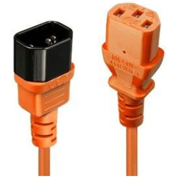 CABLE POWER IEC EXTENSION 2M/ORANGE 30475 LINDY