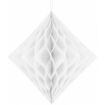 Papīra dimants, balts, 20 cm PartyDeco DH20-008