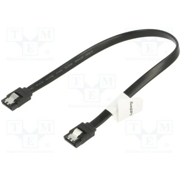 Cable: SATA; SATA plug,both sides; 0.3m; with meta