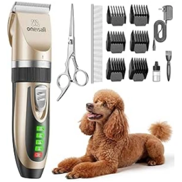 oneisall Quiet Dog Clipper, 2000 mAh 4 Hours Runni