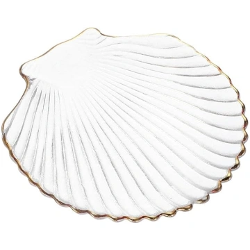 PATIKIL Muschelschmucktablett Glas-Schmuckschale f