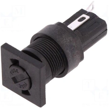 Fuse holder | 5x20mm | 250V | on panel | black | U