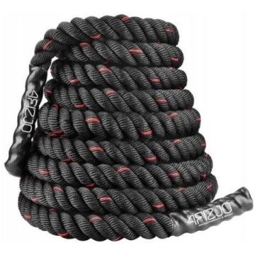 4Fizjo Power Rope 12 m treniņu virve, melna - trai