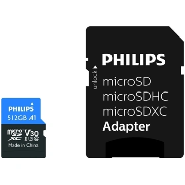 Philips MicroSDXC Card 512GB Class 10 UHS-I U3 inc