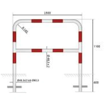 ARUNA Ceļa barjera ar šķērsstieni 1500 x 1100 mm