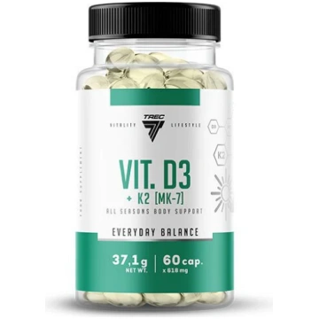 Trec Nutrition D3 vitamīns + K2 MK-7 - 60 kapsulas