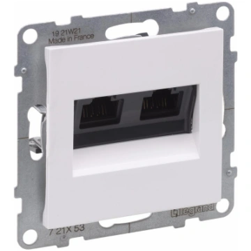 SUNO balta rozete RJ45x2 UTP CAT6 LEGRAND EB121774