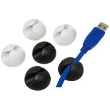 Logilink Cable clips black/white 6 pieces KAB0009