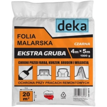 Folia malarska Deka Extra gruba czarna 4*5M 1000G 