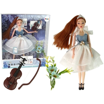 Bērnu lelle Emily ar vijoli un ziediem Lean Toys