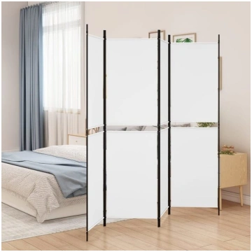 Telpas nodalījums, 4 daļu, balts, 200x180cm, audum