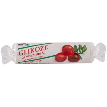 Glikoze ar vitamīnu C ar dzērveņu garšu, 10 tablet