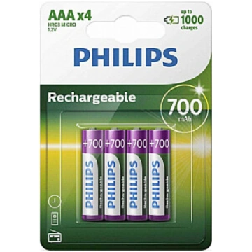 Akumulators AAA R03 700 mAh 4 gab. PHILIPS R03B4A7