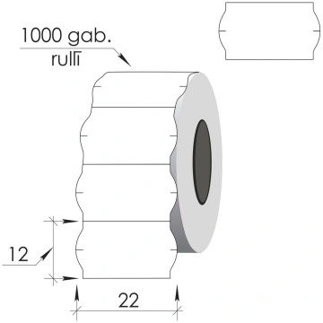 Marķēšanas uzlīmes 22X12mm, baltas, saldētavai, 10