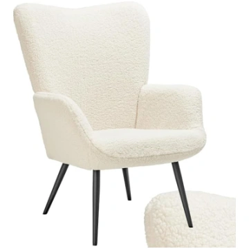 tectake® Scandinavian Style Wing Chair, Teddy Chai