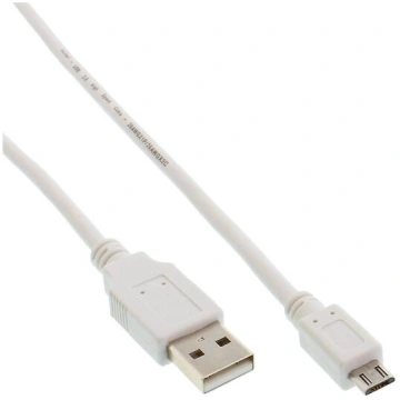 Kabelis Usb Inline Usb-a - Micro-b 1.8 M Balts (31