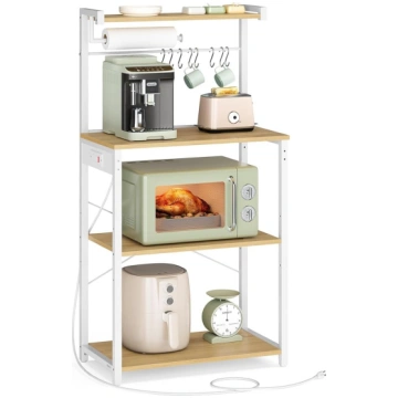 VASAGLE Kitchen Bakers Rack with Power Outlet, Cof