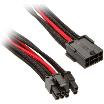 SilverStone PCIe 8-pin - PCIe 8-pin, 0.25m, Czerwo