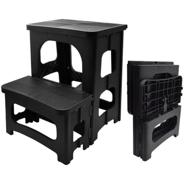 2 Step Stool, Portable Folding Stool with Non-Slip