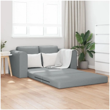 Dīvāns-gulta VidaXL 2-in-1 gaiši pelēks audums 148