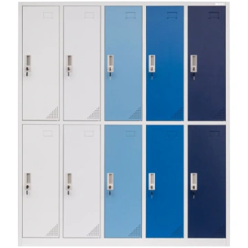 Metāla garderobes skapis Oxford Blue, 10 nodalījum