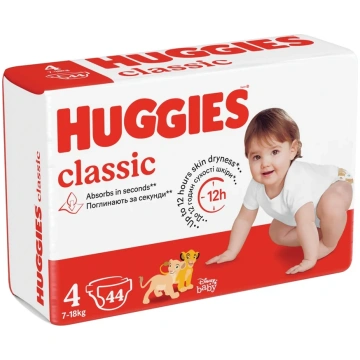 Huggies Classic autiņbiksītes, 44 gab., 4. izmērs