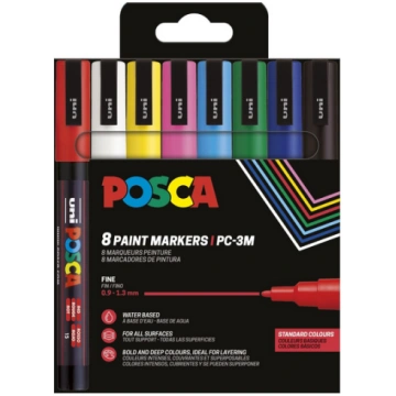 Posca - Fine Tip Pen - Basic Colors 8 pc (401659) 