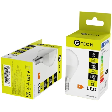 G-TECH LED B45B Spuldze E14, 6W, 520 Lm, 3000K