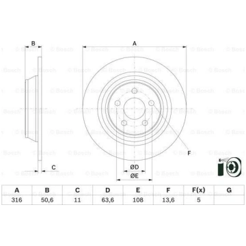 BOSCH 0986479E82 - Bremžu diski