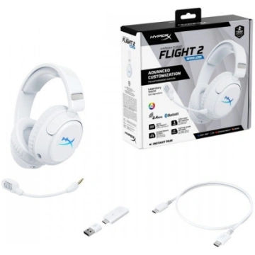 Austiņas HP HyperX Cloud Flight 2 white B5VC5AA