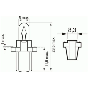 Spidometra spuldz. 12V 2W B8.3d (BALTA) NARVA 1705