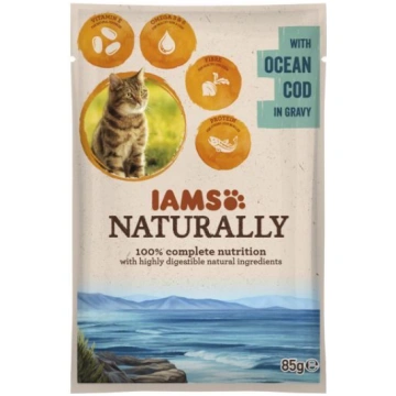 Iams Cat Naturally Ocean COD Gravy - Konservēta Ba