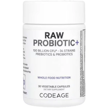 Codeage, Raw Probiotic+, 100 Billion CFU, 30 Veget