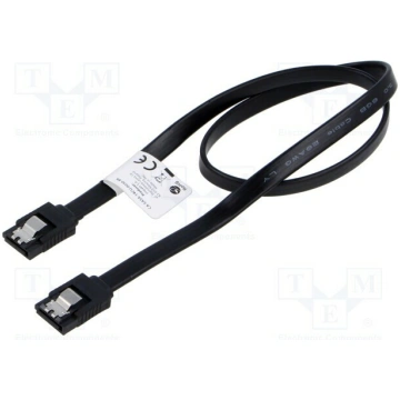 Cable: SATA; SATA plug,both sides; 0.5m; with meta