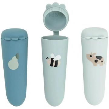 Done By Deer - Silicone Ice Pops 3-Pack Dotti Blue
